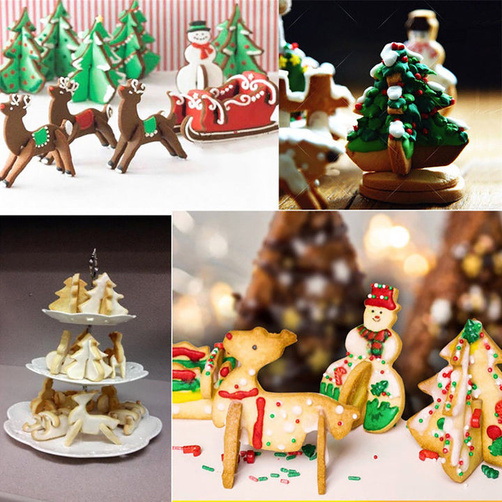 8Pcs/Set Christmas Design Stainless Steel Cookie Cutter DIY Fondant Cake Mold freeshipping - Etreasurs