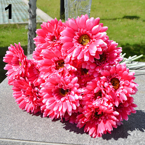 1 Pc Artificial Silk Gerbera Daisy Flower Wedding Party Bouquet Home Garden Decor freeshipping - Etreasurs