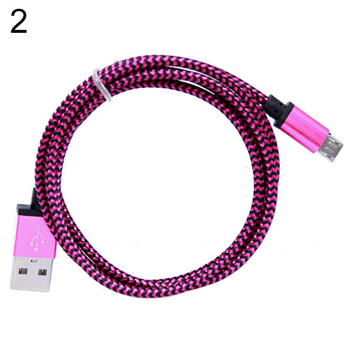 1m and 2m and 3m Braided Copper Micro USB Data Sync Charger Cable Cord for Cell Phone freeshipping - Etreasurs