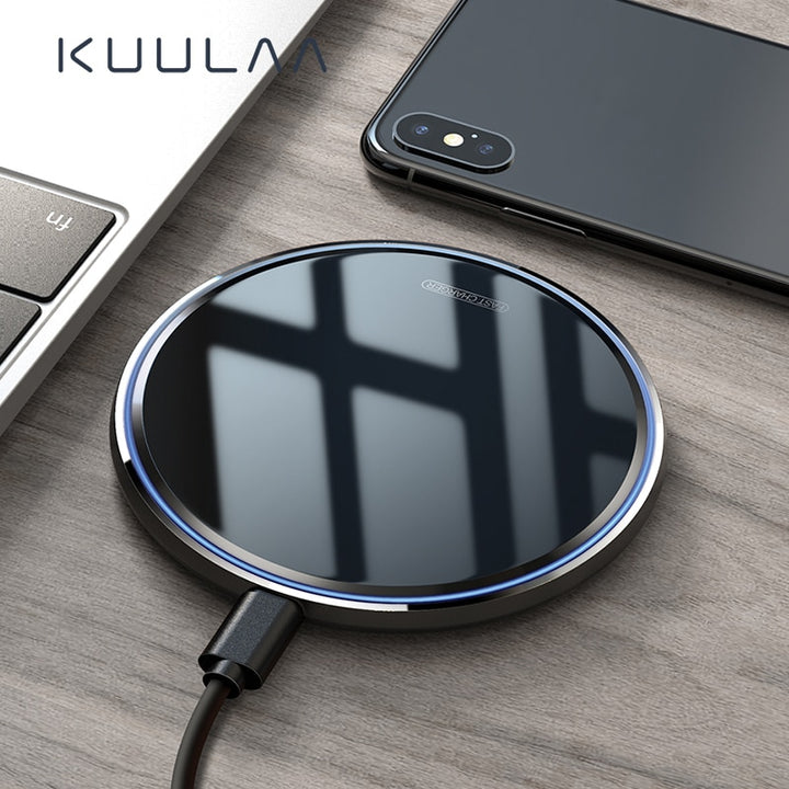 10W Qi Wireless Charger For iPhone X/XS Max XR 8 Plus Mirror Wireless Charging Pad For Samsung S9 S10+ Note 9 8 freeshipping - Etreasurs