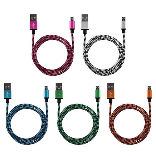 1m and 2m and 3m Braided Copper Micro USB Data Sync Charger Cable Cord for Cell Phone freeshipping - Etreasurs