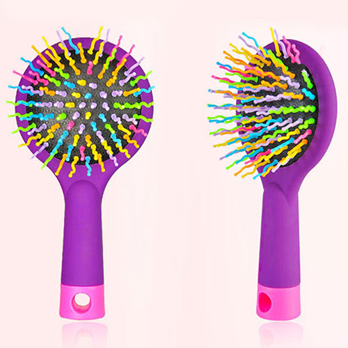 Rainbow Comb Volume Brush Candy Tone Magic Hairbrush with Mirror for Hair Tangle freeshipping - Etreasurs