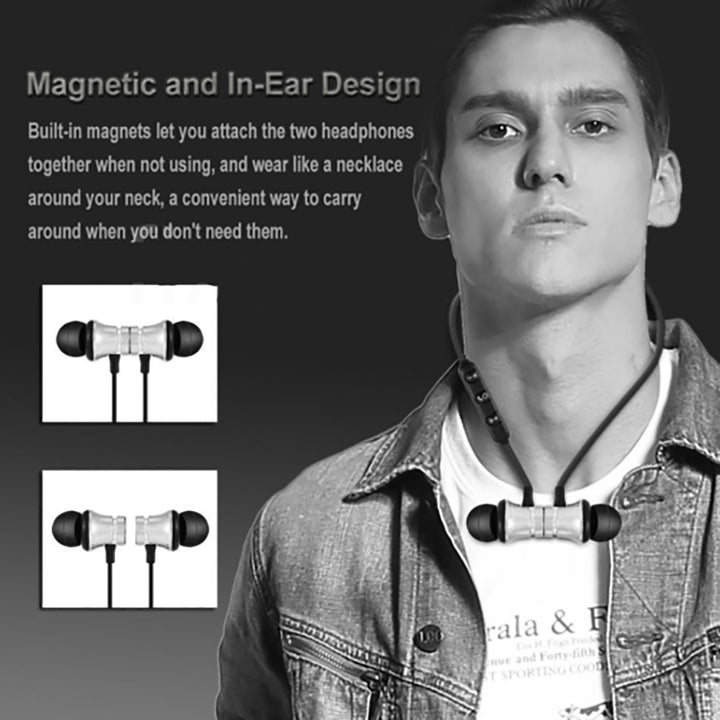 Wireless Bluetooth Magnetic In-Ear Earphone Headset Stereo Headphone with Mic freeshipping - Etreasurs