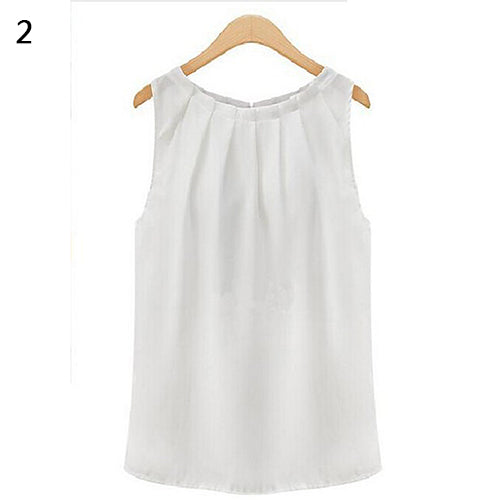 Women Fashion Sexy Summer Casual Chiffon Vest Tank Top Sleeveless T-shirt freeshipping - Etreasurs