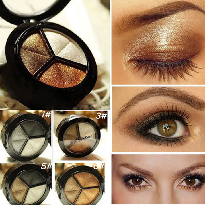 3 Colors Eyeshadow Natural Eye Shadow Makeup Cosmetic Palette Women Beauty Tool freeshipping - Etreasurs