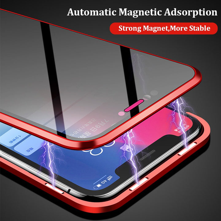 Privacy Magnetische Gehard Glas Case voor iPhone X XS MAX 8 7 Plus Anti Peep Telefoon Shell 360 Volledige Shockproof protector Clear Capa freeshipping - Etreasurs