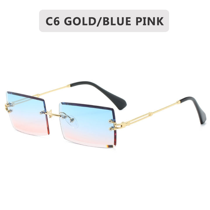 Retro Sunglasses Women Brand Designer Fashion Rimless Gradient Sun Glasses Shades Cutting Lens Ladies Frameless Eyeglasses freeshipping - Etreasurs