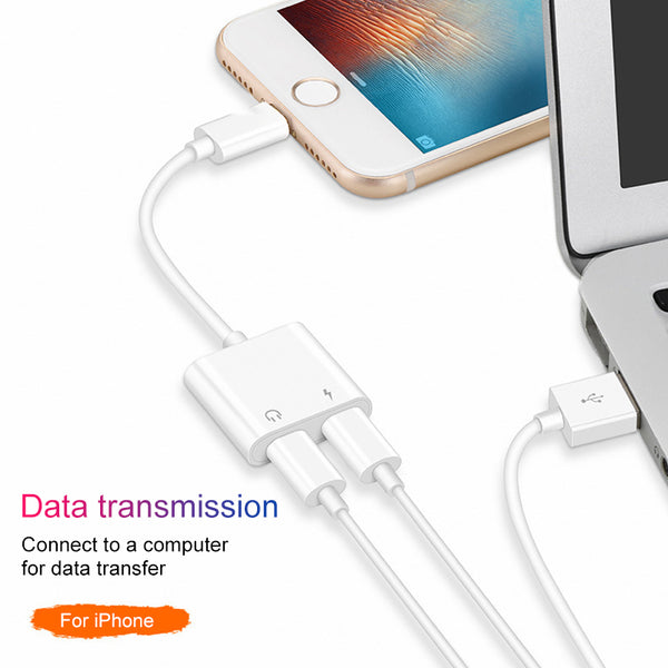 udio Adapter Charger Cable For iPhone X 8 Dual Headphone Aux cable for Lightning Converter For iPhone 10 Charging Splitter
