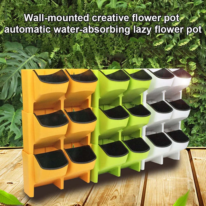 Self Watering Flower Pot Stackable Vertical Planter Wall Hanging Durable For Garden Balcony UYT Shop freeshipping - Etreasurs