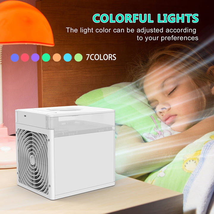 Mini Air Conditioner Air Cooler Fan 7 Colors Light USB Portable Air Conditioner Sterilization isinfection Air Cooling Fan freeshipping - Etreasurs