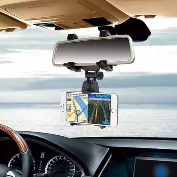 Car Rearview Mirror Smartphone GPS Clamp Bracket Mount Holder Stand Cradle freeshipping - Etreasurs