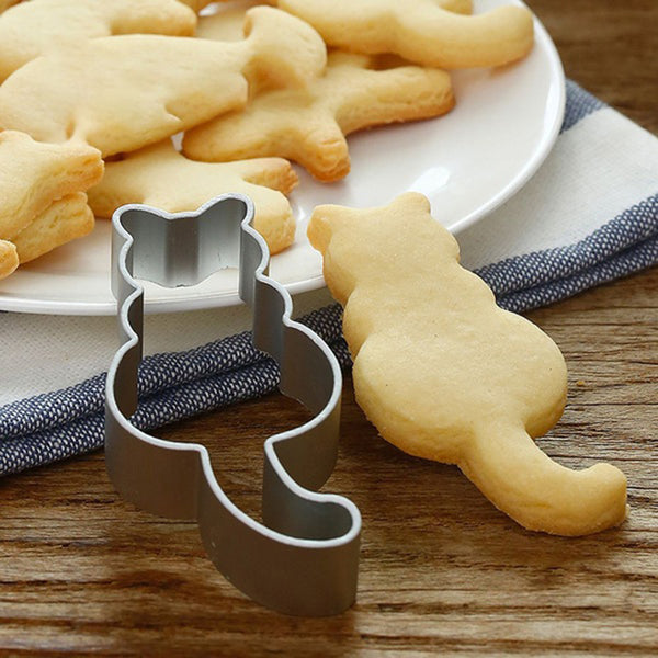 Cute Cat Shape Stainless Steel Baking Cake Mould Chocolate Cookies Cutter Mold freeshipping - Etreasurs