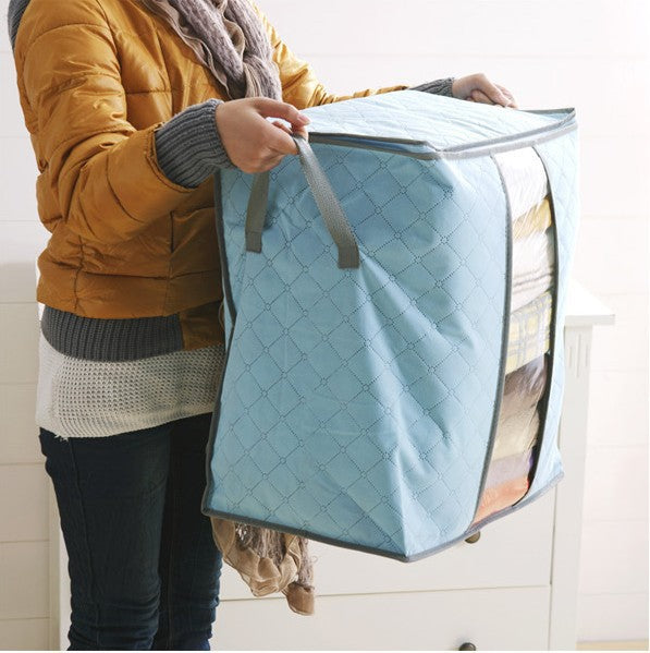 New Large Colorful Bamboo Charcoal Cotton Quilt Storage Bag Color Quilt Storage Clothing Storage Finishing Bag Storage Bag freeshipping - Etreasurs