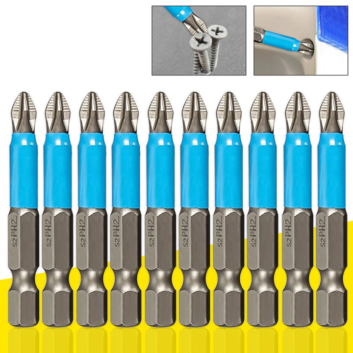 10Pcs Anti Slip Electric PH2 Phillips Cross Head Screwdriver Bits Hand Tools freeshipping - Etreasurs