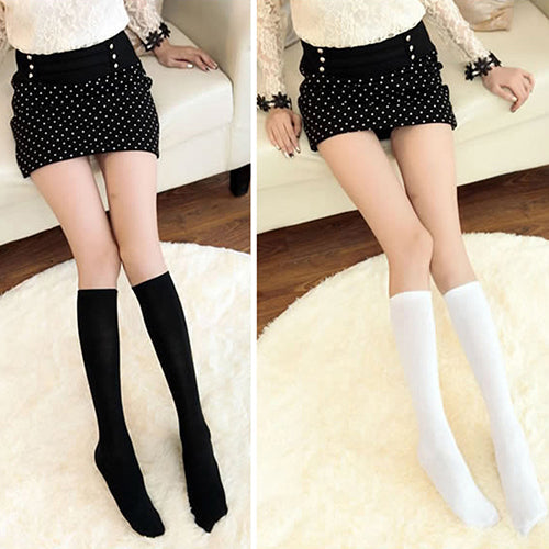 Fashion Women Soft Solid Color Below Knee High Boot Tube Socks School Stockings freeshipping - Etreasurs