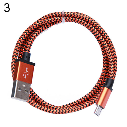 1m and 2m and 3m Braided Copper Micro USB Data Sync Charger Cable Cord for Cell Phone freeshipping - Etreasurs
