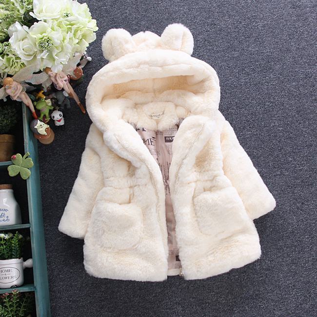 Winter Baby Girls Clothes Faux Fur Fleece Coat Pageant Warm Jacket Xmas Snowsuit 1-8Y Baby Hooded Jacket Outerwear freeshipping - Etreasurs