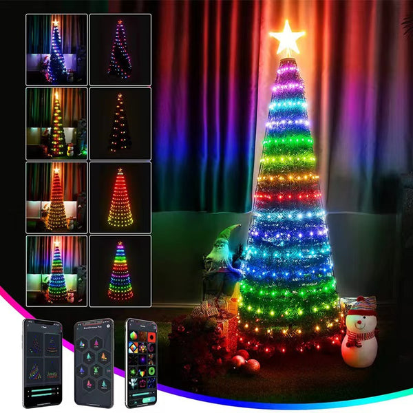 RGB Intelligent Point Control Magic Leather String APP Bluetooth Christmas Day Decoration Outdoor Atmosphere Color Lights