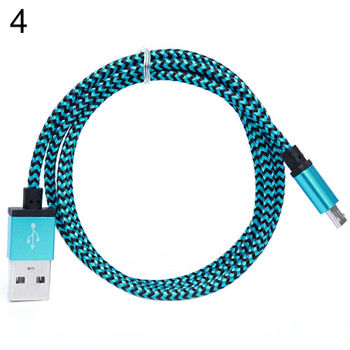 1m and 2m and 3m Braided Copper Micro USB Data Sync Charger Cable Cord for Cell Phone freeshipping - Etreasurs