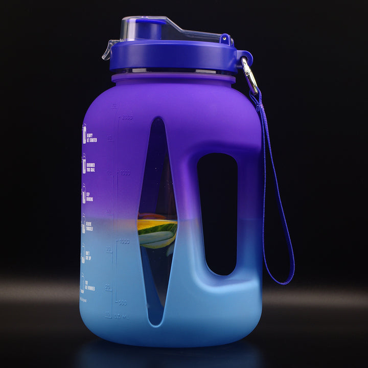 2.2L Sports Bottle PETG Frosted Gradient Fitness Outdoor Scale Space Cup Water Bottle freeshipping - Etreasurs