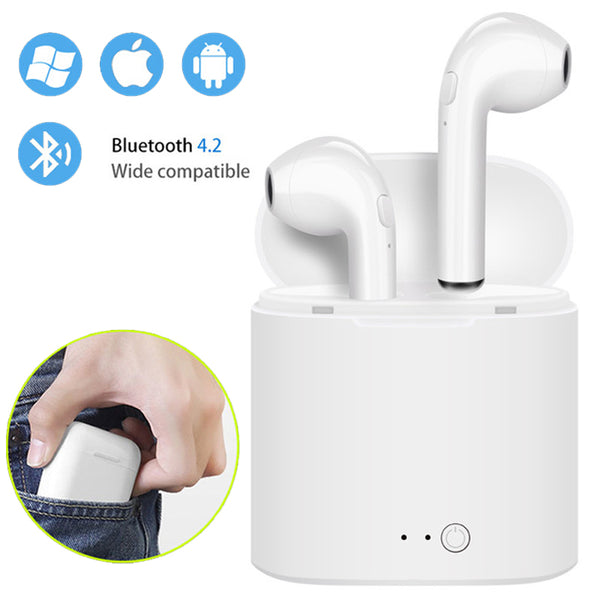 i7s TWS Mini Wireless Bluetooth Earphone Stereo Earbud Headset With Charging Box Mic For Iphone Xiaomi All Smart Phone air pods freeshipping - Etreasurs