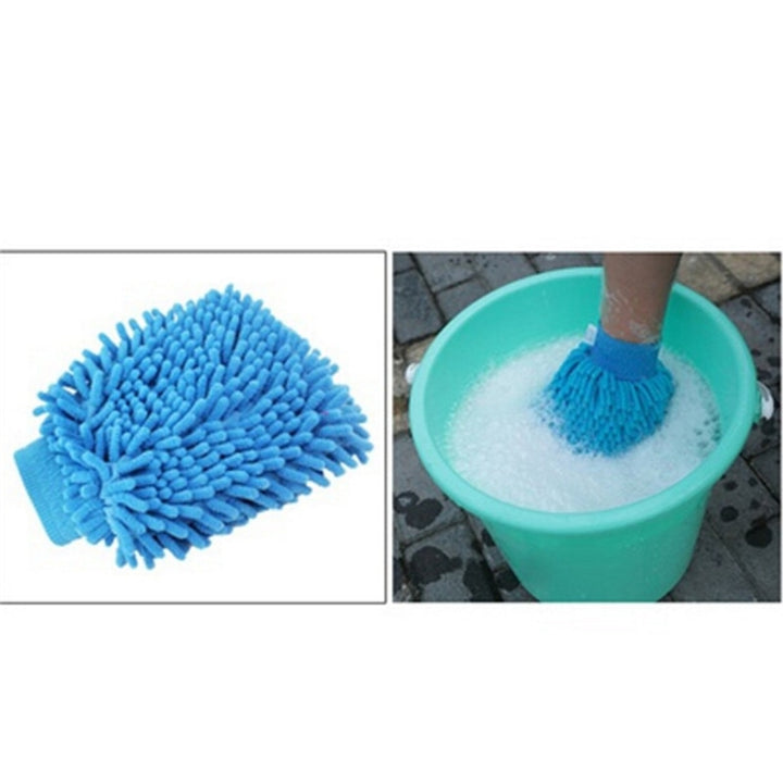 2 in 1 Ultrafine Fiber Chenille Microfiber Car Wash Glove Mitt Soft Mesh backing no scratch for Car Wash and Cleaning freeshipping - Etreasurs