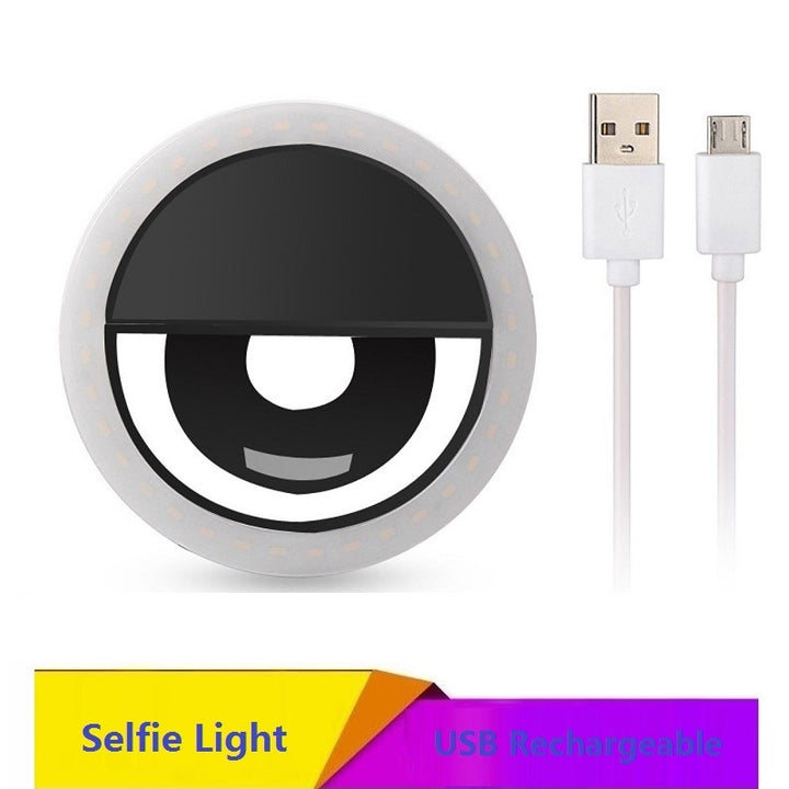 USB charge LED Selfie Ring Light for Iphone Supplementary Lighting Night Darkness Selfie Enhancing for phone Fill Light freeshipping - Etreasurs