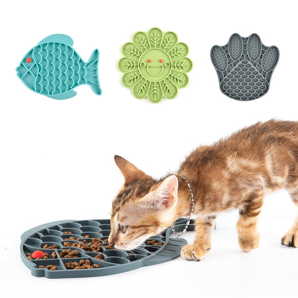 Fish Shape Silicone Bowl Dog Lick Mat Slow Feeding Food Bowl For Small Medium Dogs Puppy Cat Treat Feeder Dispenser Pet Supplies freeshipping - Etreasurs