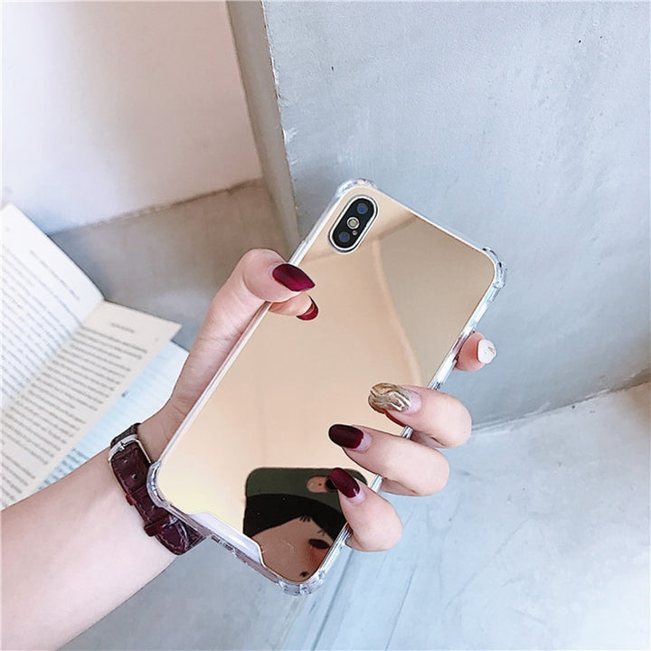 Drop Resistant Mirror Phone Case For iphone XS MAX XR X 7 8 6s 6 plus Protective Soft TPU Cover For Samsung Note 9 8 S8 S9 Plus freeshipping - Etreasurs