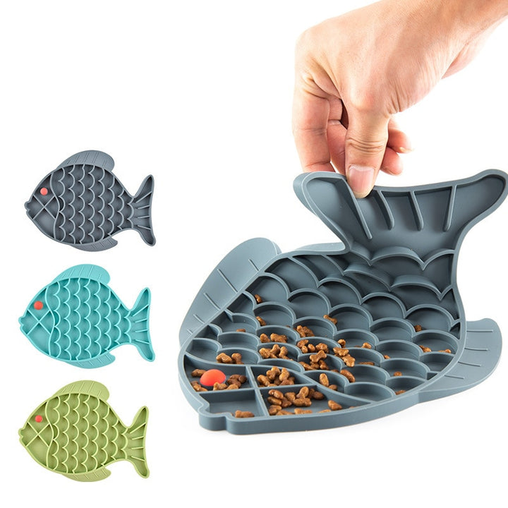 Fish Shape Silicone Bowl Dog Lick Mat Slow Feeding Food Bowl For Small Medium Dogs Puppy Cat Treat Feeder Dispenser Pet Supplies freeshipping - Etreasurs