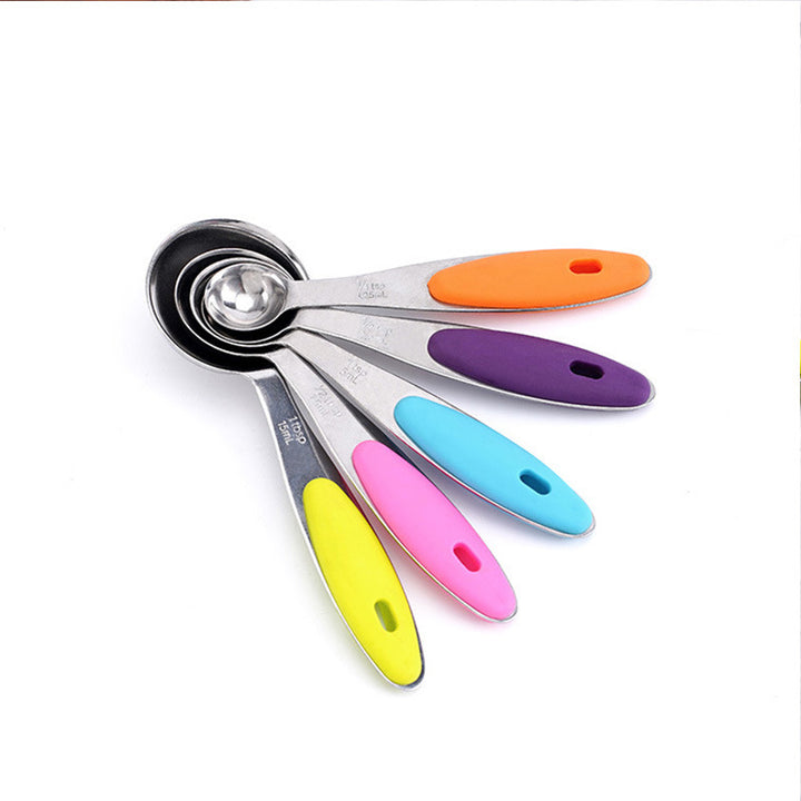 Baking Measuring Spoon Measuring Cup Stainless Steel With Silicone Handle 10-Piece Set Measuring Spoon Measuring Tool Supplies freeshipping - Etreasurs