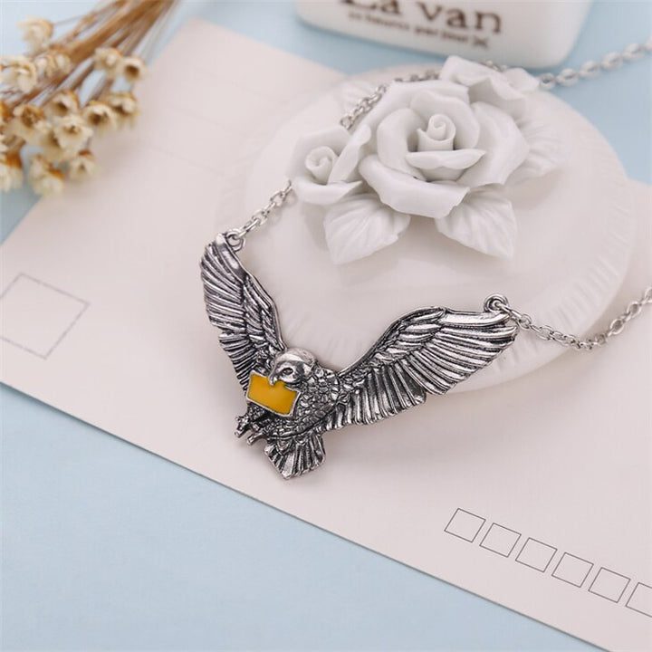 Snowy Owl Necklace Homing Pigeon Letter Bird Wings Peace Antique Silver Color Pendant Vintage Jewelry Wholesale freeshipping - Etreasurs