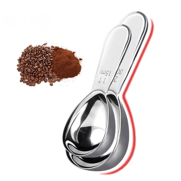 304 Stainless Steel Measuring Spoon Set Coffee Appliance Measuring Spoon Kitchen Baking Tools 15-30ml Scale Spoon freeshipping - Etreasurs