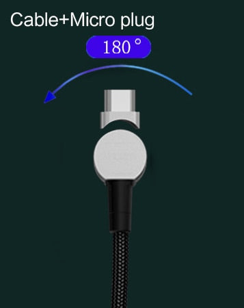 Universal 180° rotation Magnetic Micro USB Cable Fast Charging Type C Cable Magnet Charger Cable freeshipping - Etreasurs