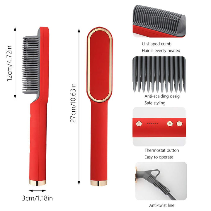 Professional Hair Straightener Tourmaline Ceramic Hair Curler Brush Hair Comb Straighteners Curling Hair Iron Hair Styler Tool freeshipping - Etreasurs