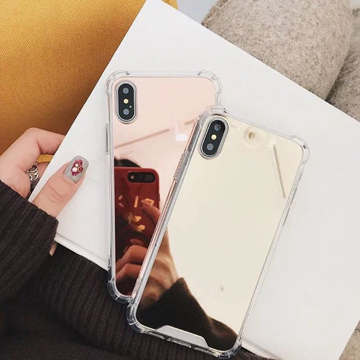 Drop Resistant Mirror Phone Case For iphone XS MAX XR X 7 8 6s 6 plus Protective Soft TPU Cover For Samsung Note 9 8 S8 S9 Plus freeshipping - Etreasurs