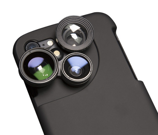 4 in 1 Mobile Phone Lensese Cases Full Coverage For iPhone X 8 7 6S 6 Plus Wide Angle Macro Fisheye Phone Lenses Black Case freeshipping - Etreasurs