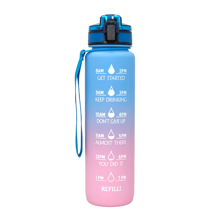 Tritan Water Bottle Sports Frosted Gradient Color Bounce Cover Water Bottle Space Cup Travel Water Cup 1L freeshipping - Etreasurs