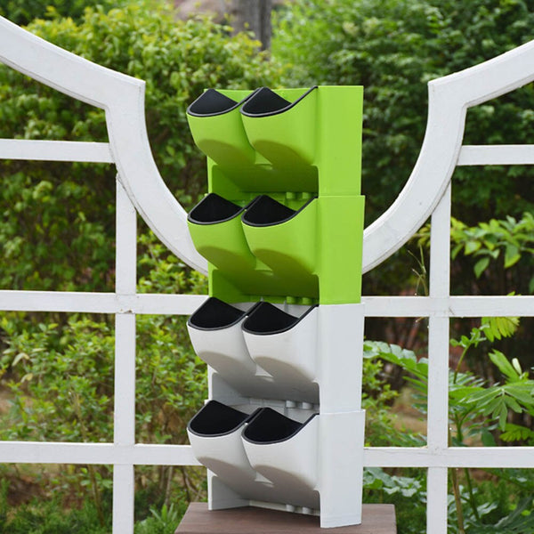 Self Watering Flower Pot Stackable Vertical Planter Wall Hanging Durable For Garden Balcony UYT Shop freeshipping - Etreasurs