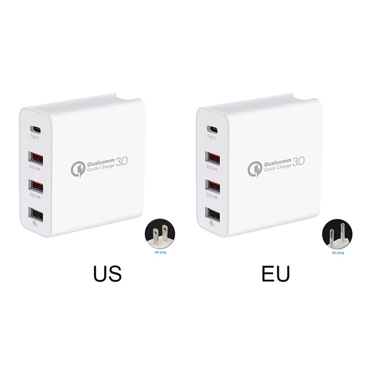 4 Ports Universal Car Wall Charger Power Supply Travel Adapter 48W PD Type C USB Mobile Phone Tablet Home Portable Fast Plug freeshipping - Etreasurs