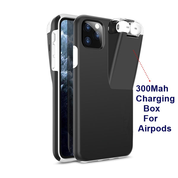 2IN1 Case For iPhone 11 Pro Max Coque Xs Max XR X 8 7 6 6S Plus Cover For Apple AirPods 2 1 With 300Mah Charging Box freeshipping - Etreasurs