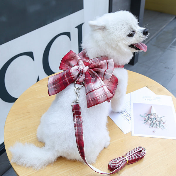 Pet Dog Cat Plaid Vest Type Leash Teddy Clothes Than Bear Skirt Chest Strap Walking Dog Rope freeshipping - Etreasurs