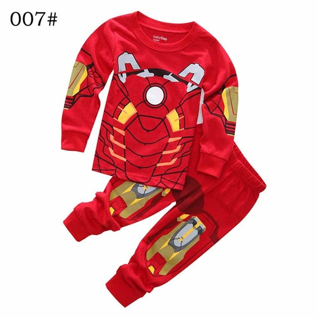 Toddler Boy Captain America Pyjamas Set 2pcs Baby Marvel Sleepwear Children Iron Man Nightwear Superhero Cosplay Suit freeshipping - Etreasurs