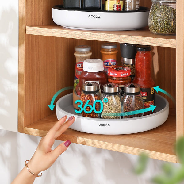 360° Rotating Storage Rack Multifunctional Seasoning Organizer Shelf Oilproof Non-slip Kitchen supplies Holder For Home freeshipping - Etreasurs