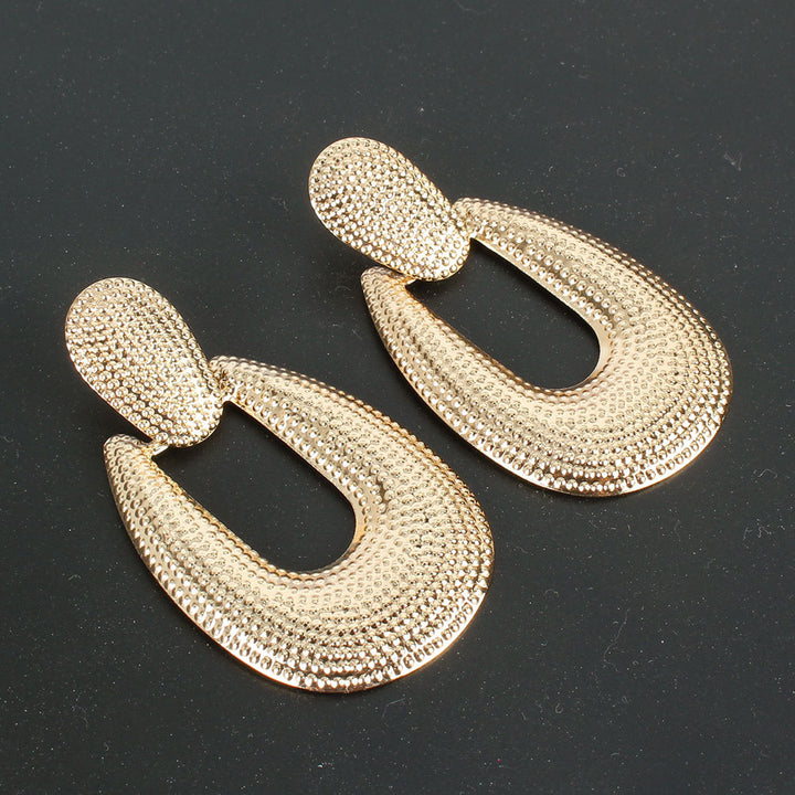 Fashion Alloy Earrings Women Personality Exaggerated Texture Geometric Drop Earrings freeshipping - Etreasurs