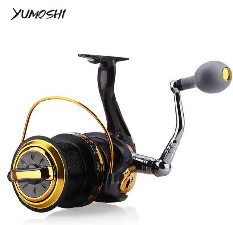 YUMOSHI Fishing Reel 12 + 1 Ball Bearings Aluminum Alloy Spool Coil Wheel  Fishing Reels 8000 / 9000 Series freeshipping - Etreasurs