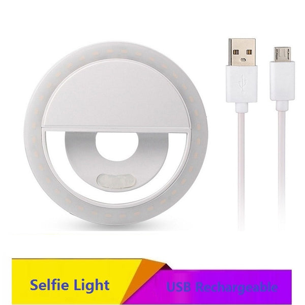 USB charge LED Selfie Ring Light for Iphone Supplementary Lighting Night Darkness Selfie Enhancing for phone Fill Light freeshipping - Etreasurs