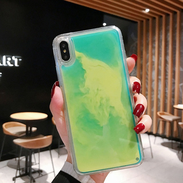 New Fashion Noctilucent Dynamic Liquid Quicksand For iPhone 6 6S 7 8 Plus X XR XS Max Phone Cases Trend Luminous Case freeshipping - Etreasurs