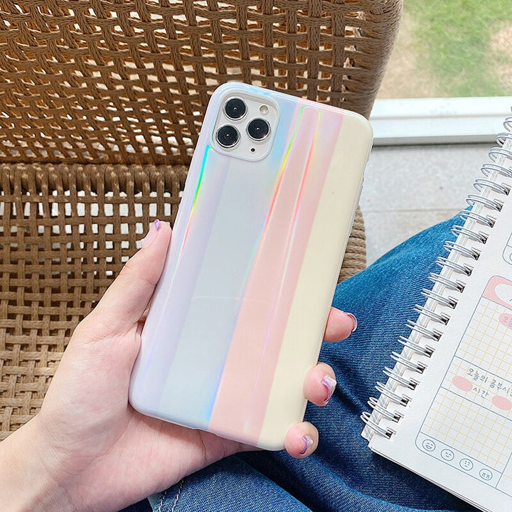 Gradient Rainbow Laser Phone Case For iPhone 12 Pro freeshipping - Etreasurs
