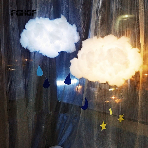 DIY Handmade Cute Cotton Cloud Shape Light Hanging Night Light For Birthday Gift Home Bedroom Decor freeshipping - Etreasurs